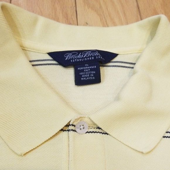 Brook Brothers Yellow Striped Polo XL - Picture 5 of 7
